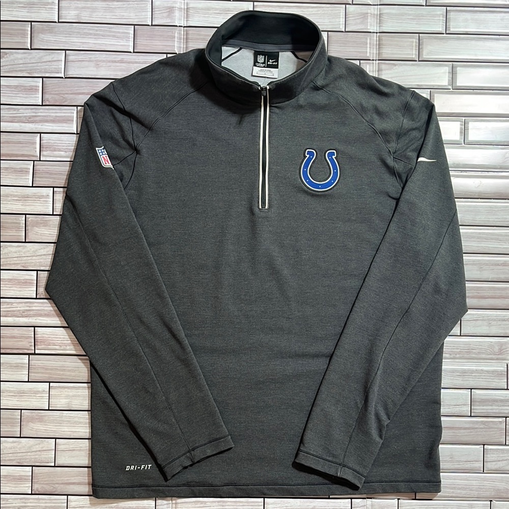 Nike Gray Quarter-Zip Dri-Fit Pullover Colts NFL